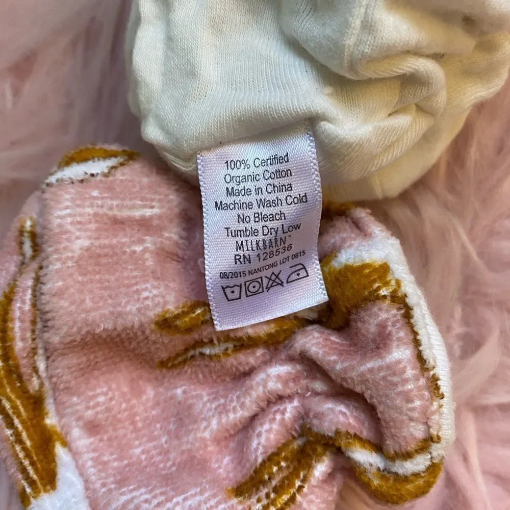 Terrycloth Pink Deer Infant Booties